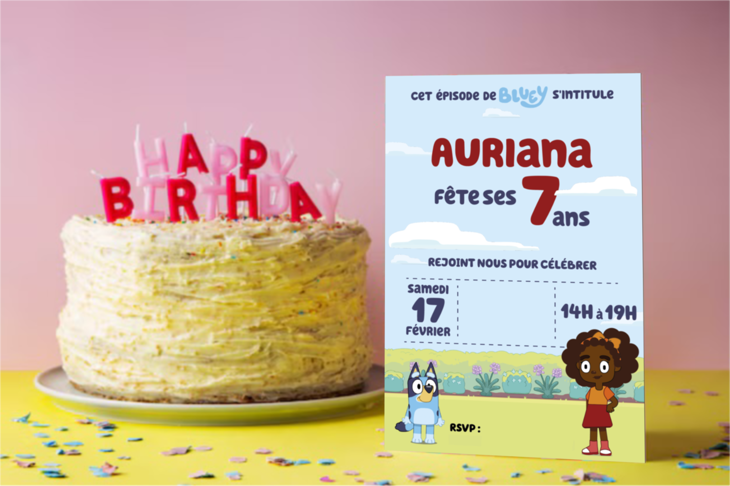 Bluey Birthday Card / Carte D'anniversaire